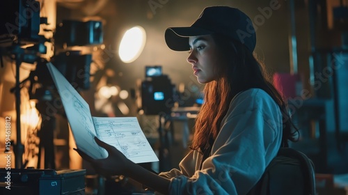 Production Assistant Organizing Film Crews Behind the Scenes