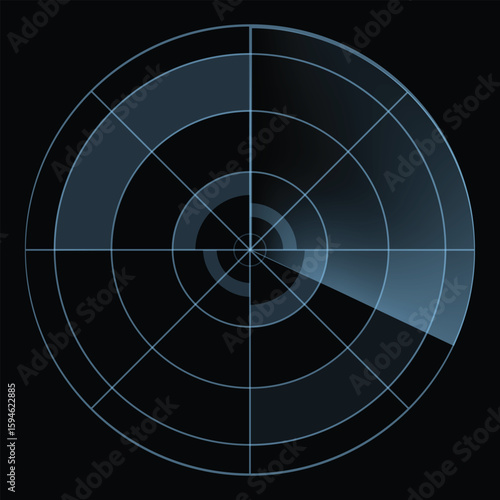 Digital radar screen navigation control monitor interface