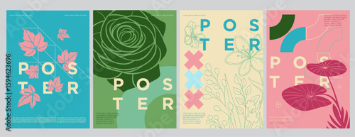Minimalist Nature Posters in greenish colors