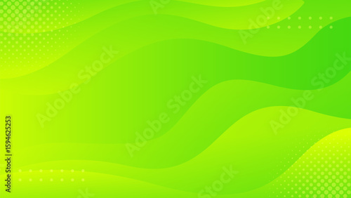 Bright green gradient background with liquid wave shapes. Abstract wallpaper. Suitable for businesses selling banners, ads, events, templates, pages, websites, and others