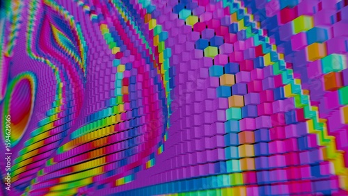 Tableau sur toile a colorful abstract background with many squares