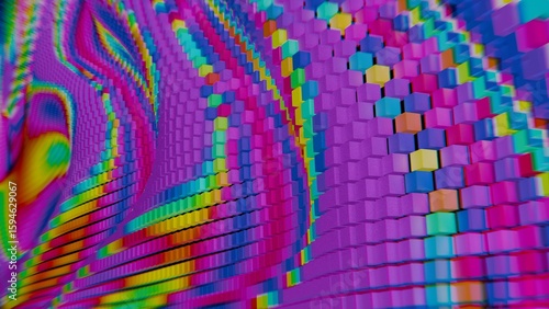 Konstfotografi a colorful abstract background with a lot of squares