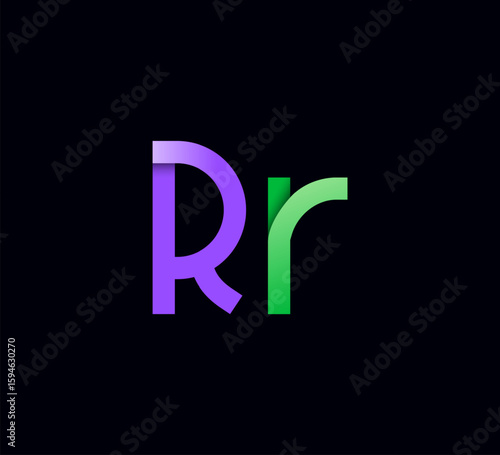 Free Download Art letter R, modern font trendy alphabet uppercase and lowercase letters, vector illustration 10EPS. - GFXLoad