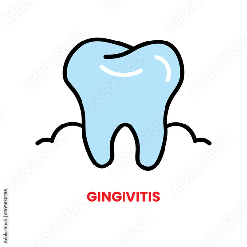 Gingivitis icon, dental care, vector illustration, filled style, best used for web