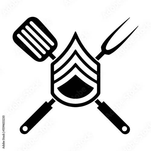 Grill sergeant svg cut file. Isolated vector illustration.