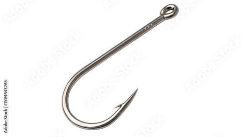 Tableau sur toile Close-Up of a Steel Fishing Hook Isolated  on transparent background