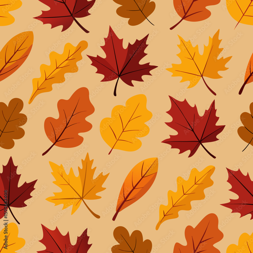 Fototapeta premium pattern with autumn leaves