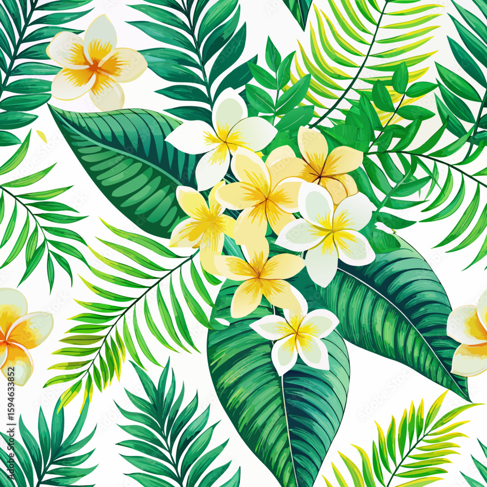 Obraz premium pattern with yellow frangipani