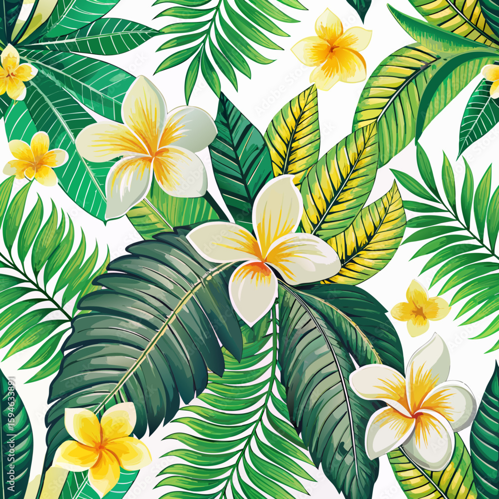 Obraz premium pattern with yellow frangipani