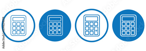 Calculator icons set. Accounting calculator sign and symbol.