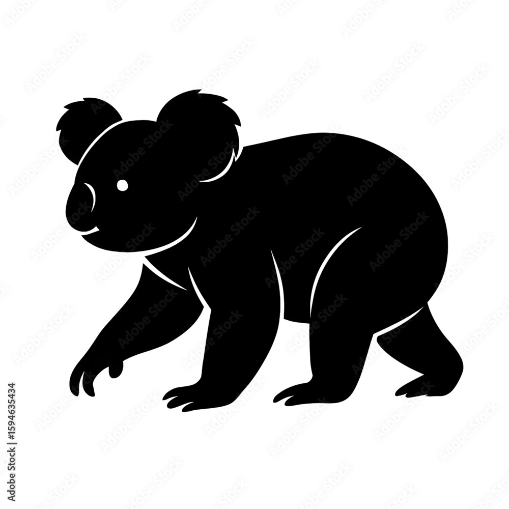 Fototapeta premium vector illustration of a koala silhouette