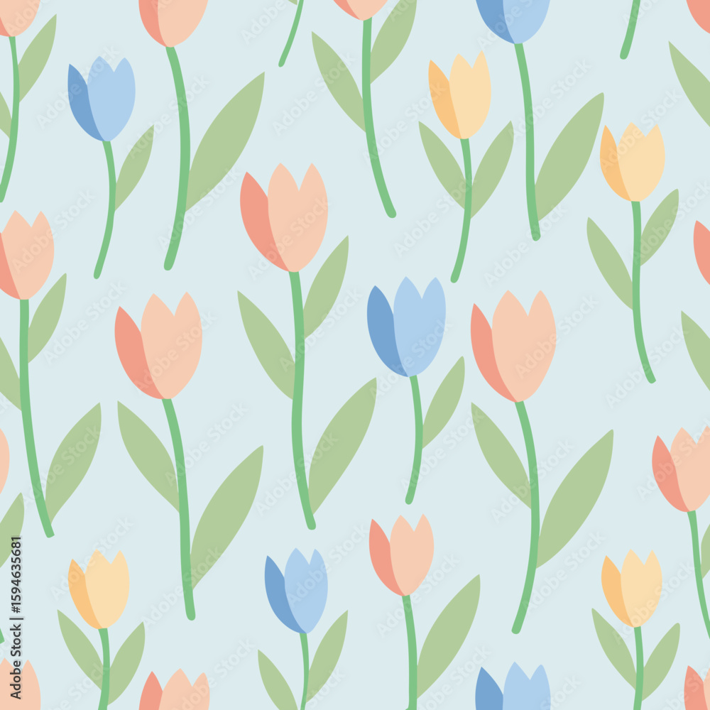 Fototapeta premium pattern with leaves and flowers