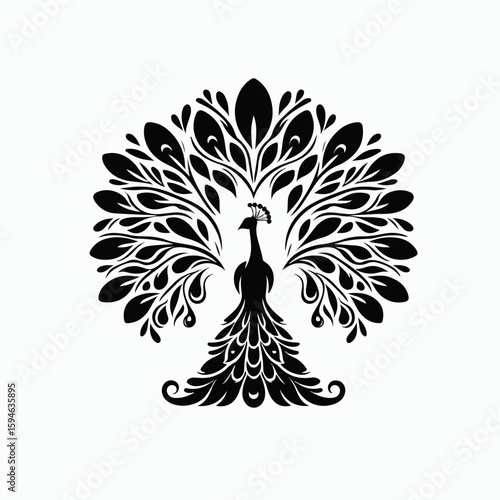 peacock silhouette vector illustration