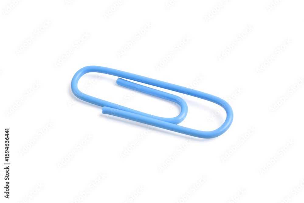 Blue paper clip isolated on white background Blue paper clip isolated on white background