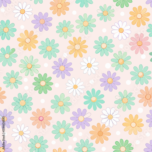 Wallpaper Mural flowers with pattern Torontodigital.ca