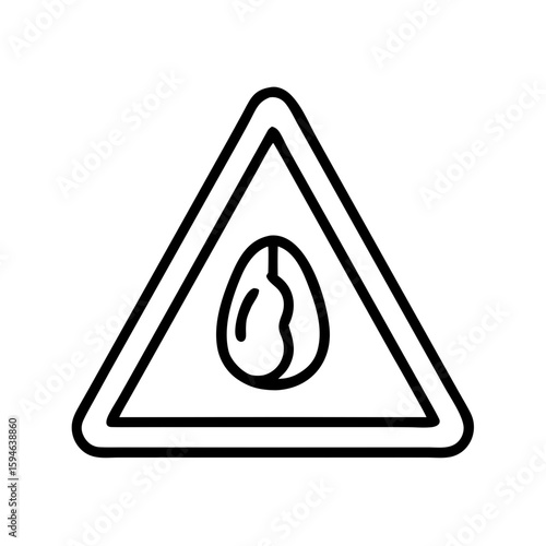 Warning icon depicting a nut inside a triangle shape  