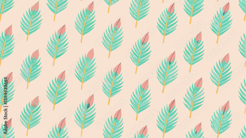 Fototapeta premium seamless pattern with feathers