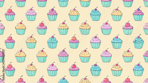 birthday cake seamless pattern