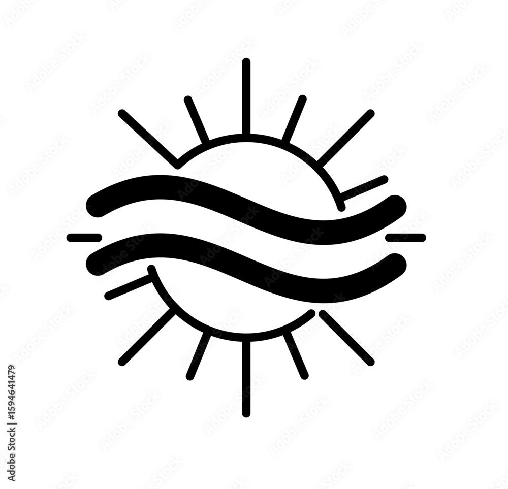 Fototapeta premium Illustration of natural solar phenomena. Editable vector.