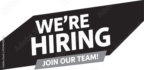 Vector art of were hiring, join our team announcement banner
