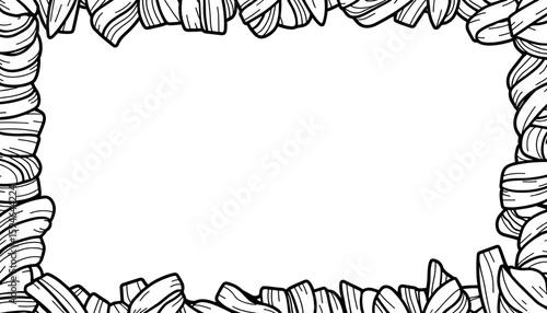 Halloween frame with mummy wrappings – Cute coloring book design for kids