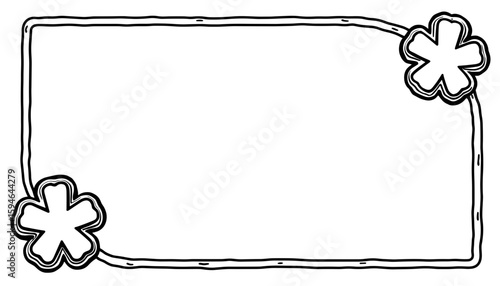 Abstract medical frame with cross symbol – Coloring book design for kids