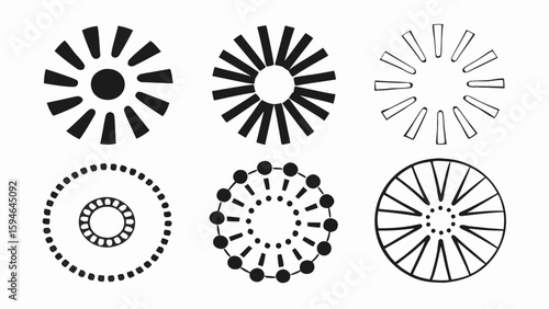 Different shapes of circles for loading icon vector 