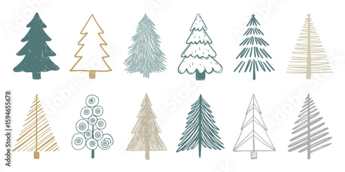 Festive Forest: An assorted collection of Christmas trees designed to bring festive spirit to your project. 