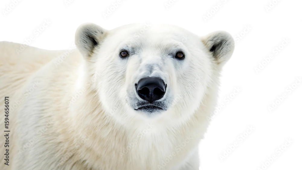 closeup portrait of white polar bear face looking at camera isolated on white background on white. arctic predator head funny north pole winter wildlife mammal nose card 94288872 1 closeup portrait of white polar bear face looking at camera isolated on white background on white. arctic predator head funny north pole winter wildlife mammal nose card 94288872 1