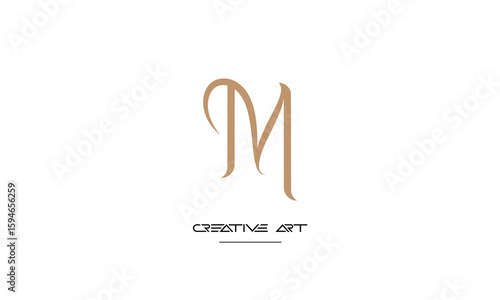 MT, TM, M, T abstract letters logo monogram