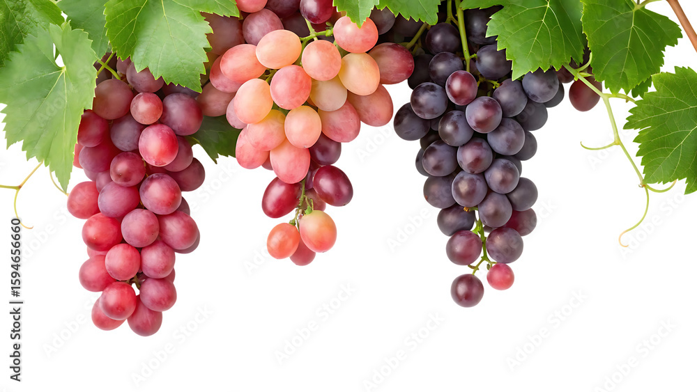grapes shine pink and red purple isolated on white background clusters show organic ripeness harvest brings fresh bunches healthy sweet fruit hangs from leafy branch agriculture 31223045 1 grapes shine pink and red purple isolated on white background clusters show organic ripeness harvest brings fresh bunches healthy sweet fruit hangs from leafy branch agriculture 31223045 1