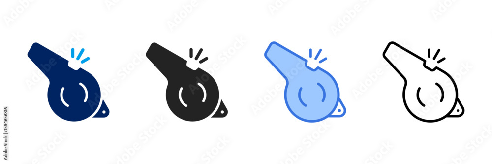 Fototapeta premium Whislte Icon Set Different Style Collection 