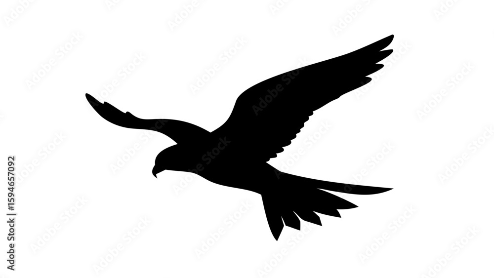 Obraz premium Black Falcon Flying Silhouette
