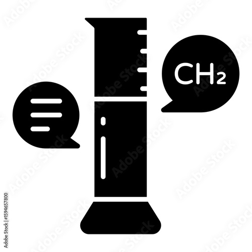 An editable design icon of graduated cylinders