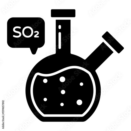 A solid design icon of erlenmeyer flask