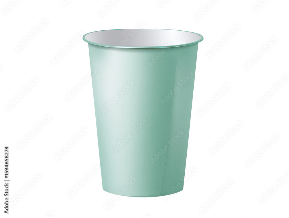 Light Green Paper Cup Mockup Isolated on White Background Light Green Paper Cup Mockup Isolated on White Background