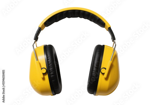 Yellow safety ear muffs png on transparent background