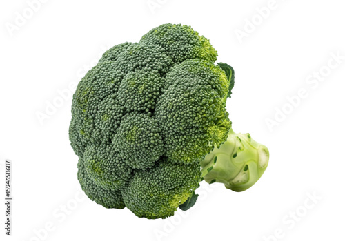 Green broccoli head png on transparent background