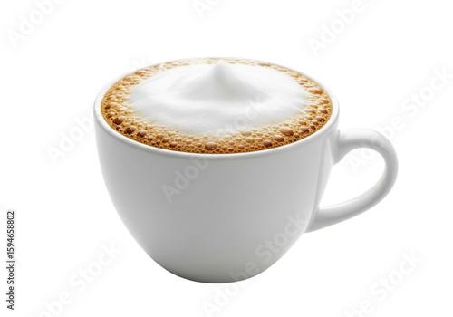 Coffee cup with foam png on transparent background