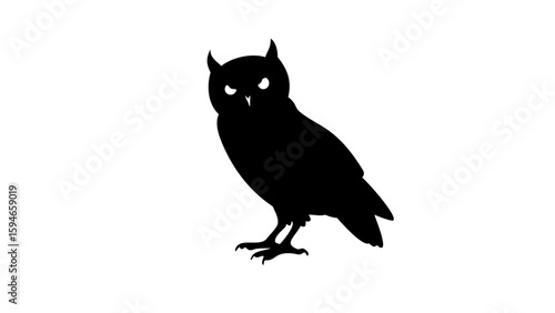 Frowning Owl Silhouette Icon