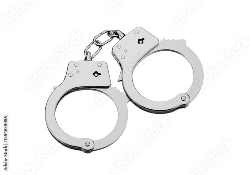 Silver handcuffs png on transparent background