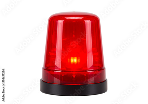 Red emergency warning light png on transparent background