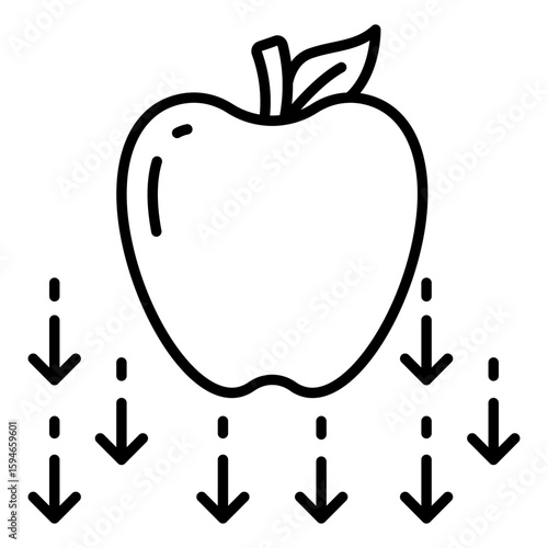 A Linne design icon of falling apple