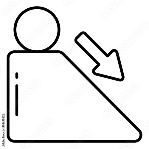 Unique design icon of inclined plane