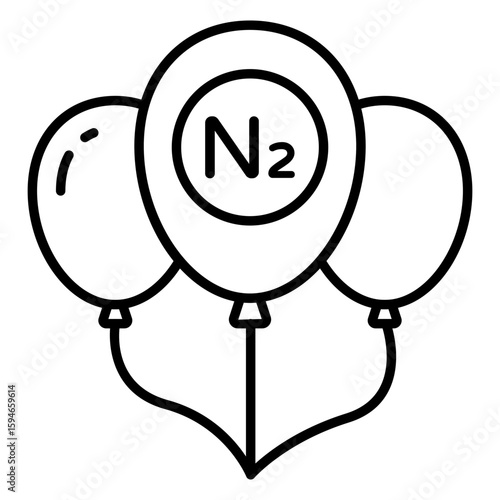 Modern design icon of nitrogen balloons