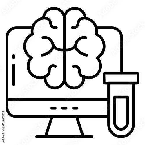 Modern design icon of online brain