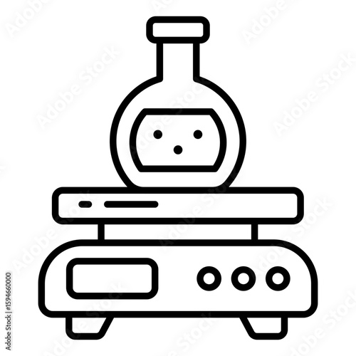 An editable design icon of flask weighing