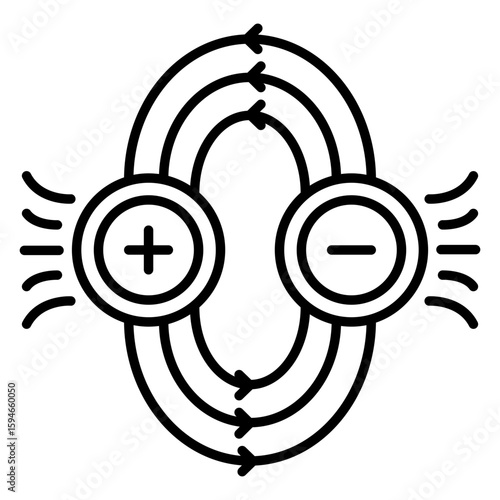 Trendy design icon of magnetic field