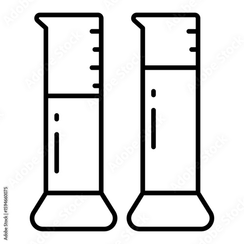 An editable design icon of graduated cylinders