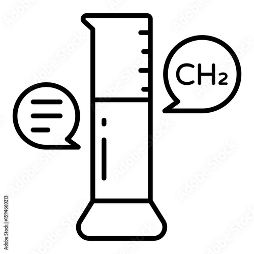 An editable design icon of graduated cylinders
